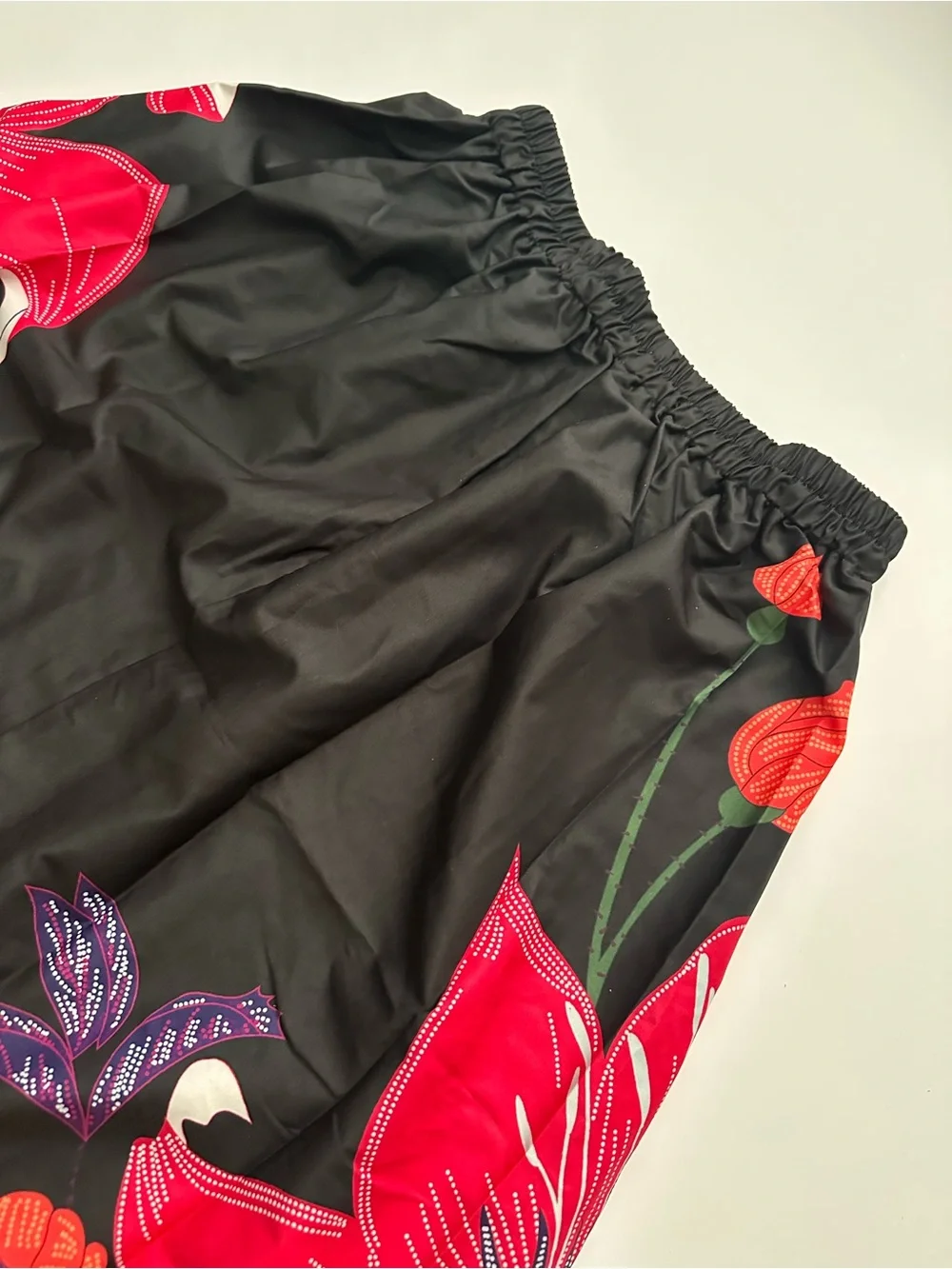 Black Floral Maxi Skirt with Vibrant Pink & Red Blooms - Picture 5 of 5
